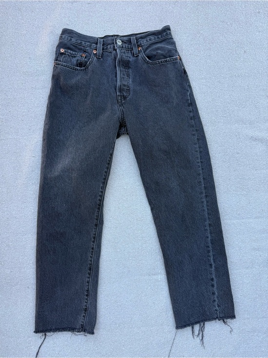Levi's Denim - Levi's Women's Black Wide-Leg Raw Hem Jeans